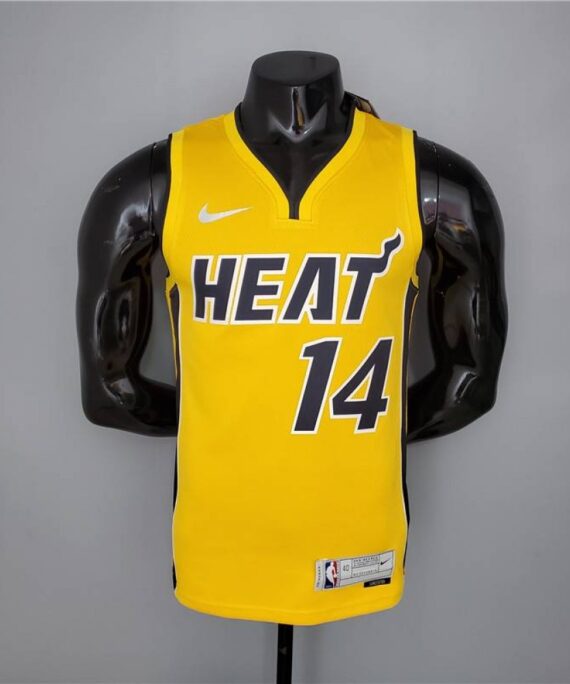 Tyler Herro Basketball Jersey #14 Miami Heat 2021 Earned Edition Yellow