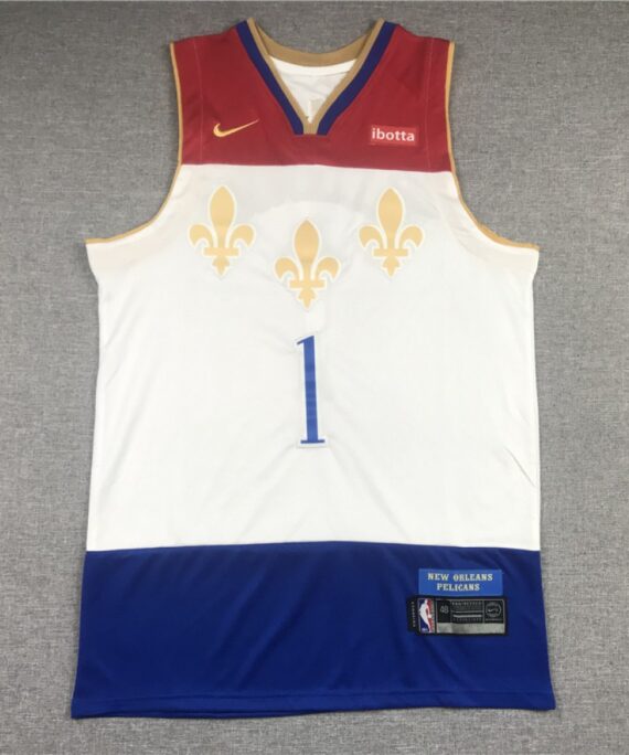 Zion Williamson Basketball Jersey #1 New Orleans Pelicans 2021 White City Edition