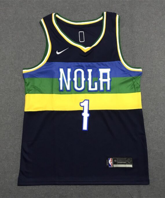 Zion Williamson Basketball Jersey#1 New Orleans Pelicans 22/23 Navy Blue City Edition