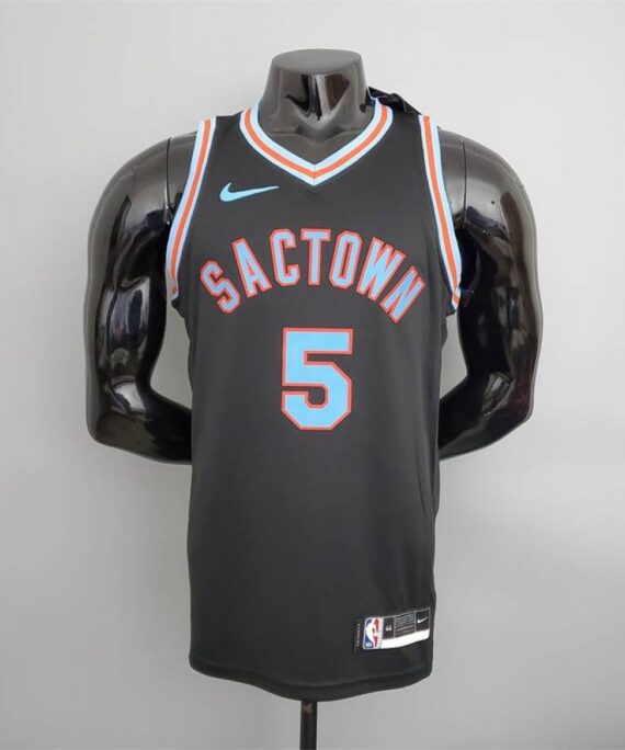 De'Aaron Fox Basketball Jersey #5 Sacramento Kings City Edition Black