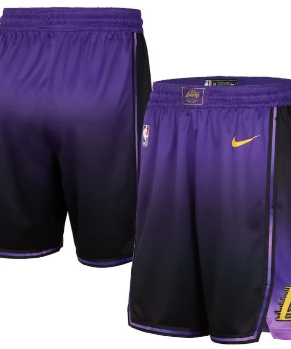 Los Angeles Lakers 2025 City Edition Purple/Black Shorts