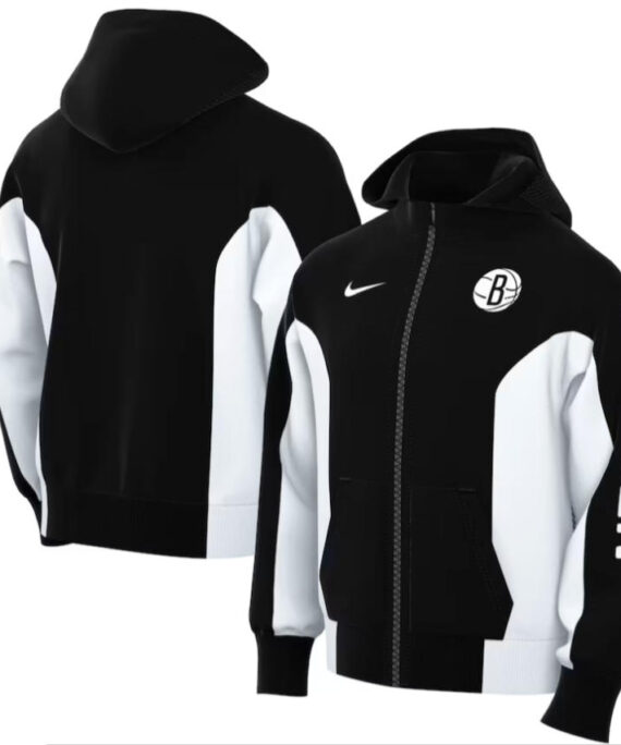Brooklyn Nets Jacket With Hood Black 2025