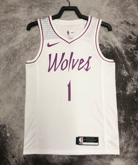 Anthony Edwards Basketball Jersey #1 Minnesota Timberwolves White