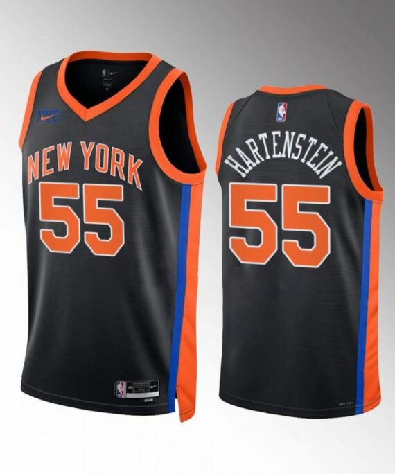 Isaiah Hartenstein Basketball Jersey #55 New York Knicks 2022-23 City Edition Black