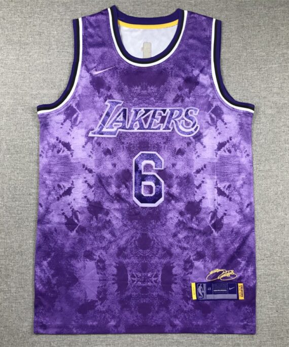 LeBron James Basketball Jersey #6 Los Angeles Lakers Selected Edition Purple