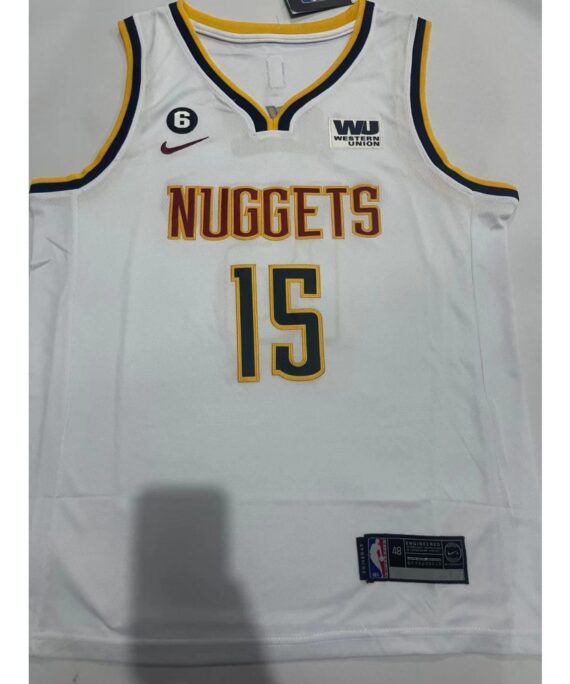 Nikola JokiÄ‡ Basketball Jersey #15 Denver Nuggets 2023 White