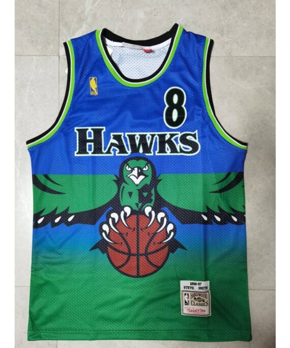 Steve Smith Basketball Jersey #8 Atlanta Hawks M&N Classic Edition Green