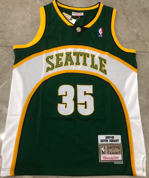 (Alta Calidad) Kevin Durant Basketball Jersey #35 Seattle SuperSonics Green