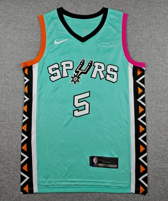 Stephon Castle Basketball Jersey #5 San Antonio Spurs 2023 City Edition Green
