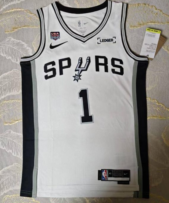Victor Wembanyama Basketball Jersey #1 San Antonio Spurs 2026 White Finals Edition